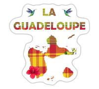 Spreadshirt La Guadeloupe Carte Autocollant Sticker, 10 x 10 cm, blanc mat