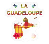 Spreadshirt La Guadeloupe Carte Autocollant Sticker, 10 x 10 cm, brillant transparent