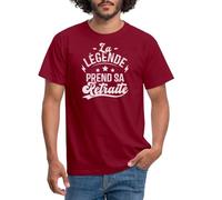 Spreadshirt La Légende Prend Sa Retraite Expression Humoristique Cadeau Retraite T Shirt Homme, L, Rouge Brique