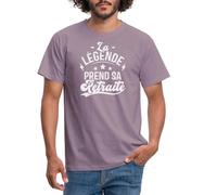 Spreadshirt La Légende Prend Sa Retraite Expression Humoristique Cadeau Retraite T Shirt Homme, XL, Mauve Gris