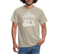 Spreadshirt La Légende Prend Sa Retraite Expression Humoristique Cadeau Retraite T Shirt Homme, XXL, Beige Sable