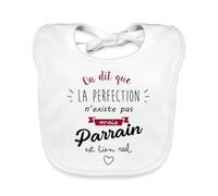 Spreadshirt La Perfection n'Existe Pas Parrain Est Réel Bavoir Bébé Bio