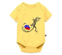 Spreadshirt La Réunion Lézard 974 Cadeau Réunionnais Île Tropicale Body Manches Courtes Bébé Bio, 80 (9-12 mois), jaune pastel