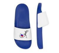 Spreadshirt La Réunion Lézard 974 Cadeau Réunionnais Île Tropicale Claquettes Femme Piscine, 36, bleu roi