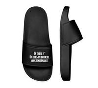 Spreadshirt La Thèse Un Chemin Difficile Mais Soutenable Cadeau Doctorat Doctorant Claquettes Femme Piscine, 39, noir
