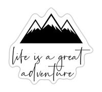 Spreadshirt La Vie Est Une Belle Aventure Camping Nature Autocollant/Sticker, 10 x 10 cm, blanc mat