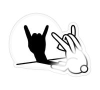 Spreadshirt Lapin Ombre Rock Musique Hard Rock Fan Metal Drôle Humour Autocollant/Sticker, 10 x 10 cm, brillant transparent