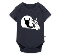 Spreadshirt Lapin Ombre Rock Musique Hard Rock Fan Metal Drôle Humour Body Manches Courtes Bébé Bio, 68 (3-6 mois), bleu marine