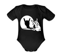 Spreadshirt Lapin Ombre Rock Musique Hard Rock Fan Metal Drôle Humour Body Manches Courtes Bébé Bio, 80 (9-12 mois), noir