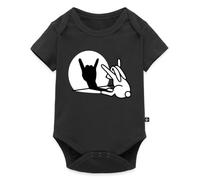 Spreadshirt Lapin Ombre Rock Musique Hard Rock Fan Metal Drôle Humour Body Manches Courtes Bébé Bio, 74 (6-9 mois), noir