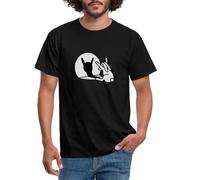Spreadshirt Lapin Ombre Rock Musique Hard Rock Fan Metal Drôle Humour T-Shirt Homme, M, Noir