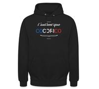 Spreadshirt L'Authentique Cocorico Cadeau Vintage Patriote Sweat À Capuche Unisexe, 3XL, Noir