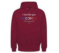 Spreadshirt L'Authentique Cocorico Cadeau Vintage Patriote Sweat À Capuche Unisexe, XXL, Bordeaux