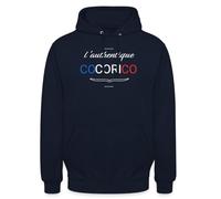 Spreadshirt L'Authentique Cocorico Cadeau Vintage Patriote Sweat À Capuche Unisexe, XXL, Marine