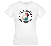Spreadshirt Le Gang des Connasses Meilleures Copines T Shirt Femme, XXL, Blanc