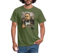 Spreadshirt Le Parrain Film De Mafia Don Corleone Merch T Shirt Homme, M, Vert Militaire