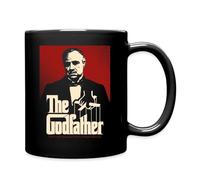 Spreadshirt Le Parrain Film De Mafia The Godfather Merch Logo Film Gangster Mug Tasse, taille unique, noir