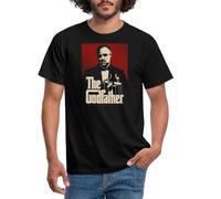 Spreadshirt Le Parrain Film De Mafia The Godfather Merch Logo Film Gangster T Shirt Homme, M, Noir