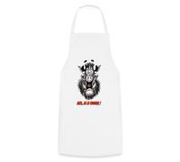 Spreadshirt Le Sanglier Moi Je Le Cuisine Chasse Tablier Cuisine, taille unique, blanc