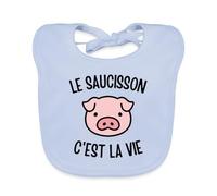 Spreadshirt Le Saucisson C'est La Vie Idée Cadeau Saucisson Bavoir Bébé Bio, taille unique, bleu ciel