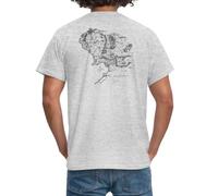 Spreadshirt Le Seigneur des Anneaux Carte De Middle-Earth T Shirt Homme, XL, Gris chiné