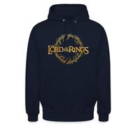 Spreadshirt Le Seigneur des Anneaux Logo Et Inscription Sweat À Capuche Unisexe, S, Marine