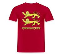 Spreadshirt Léopards de Normandie T-Shirt Homme, L, Rouge