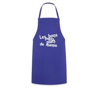 Spreadshirt Les Bons Petits Plats De Mamie Tablier Cuisine, taille unique, bleu royal