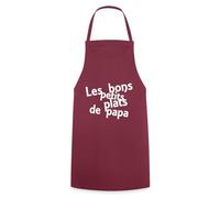 Spreadshirt Les Bons Petits Plats De Papa Tablier Cuisine, taille unique, bordeaux