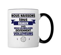 Spreadshirt Les Meilleurs Deviennent Volleyeurs Cadeau Volleyeur Mug Bicolore, taille unique, blanc/noir