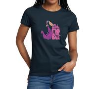 Spreadshirt Les Pierrafeu Dino Tout Aboyer Rien Mordre T Shirt Femme, M, Marine