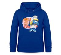 Spreadshirt Les Schtroumpfs La Schtroumpfette Wanna Have Fun Sweat À Capuche Femme, XXL, Bleu Royal