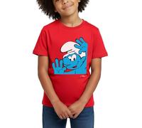 Spreadshirt Les Schtroumpfs Le Schtroumpf Farceur T Shirt Enfant, 122/128 (7-8 Ans), Rouge