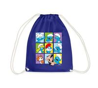 Spreadshirt Les Schtroumpfs Personnages Cadeau Smurfs Sac À Dos Cordon, Taille Unique, Bleu Roi