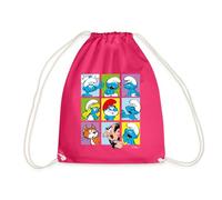 Spreadshirt Les Schtroumpfs Personnages Cadeau Smurfs Sac À Dos Cordon, taille unique, fuchsia