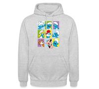 Spreadshirt Les Schtroumpfs Personnages Cadeau Smurfs Sweat À Capuche Unisexe, M, Gris Clair chiné