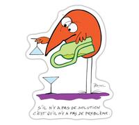 Spreadshirt Les Shadoks Logique Pas De Problème Autocollant Sticker, 10 x 10 cm, blanc mat