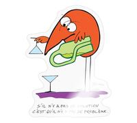 Spreadshirt Les Shadoks Logique Pas De Problème Autocollant Sticker, 10 x 10 cm, brillant transparent