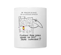 Spreadshirt Les Shadoks Logique Pourquoi Faire Simple Mug Blanc, taille unique, blanc