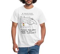 Spreadshirt Les Shadoks Logique Pourquoi Faire Simple T Shirt Homme, L, Blanc