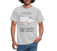 Spreadshirt Les Shadoks Logique Pourquoi Faire Simple T-Shirt Homme, XXL, Gris chiné