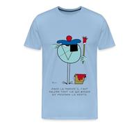 Spreadshirt Les Shadoks Marin Shadok Il Faut Saluer T Shirt Homme Premium, M, Ciel