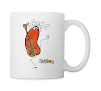Spreadshirt Les Shadoks Musicien Violoncelle Série Animation Mug Blanc, taille unique, blanc