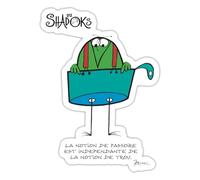 Spreadshirt Les Shadoks Pensée Shadokienne Autocollant/Sticker, 10 x 10 cm, blanc mat