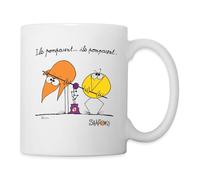 Spreadshirt Les Shadoks Pompe Ils Pompaient Mug Blanc, taille unique, blanc