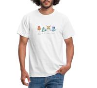 Spreadshirt Les Shadoks Pompent Personnages T Shirt Homme, S, Blanc