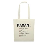 Spreadshirt Les Super-Pouvoirs Cachés d’une Maman Super Héroine Fête des Mères Tote Bag, taille unique, nature