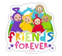 Spreadshirt Les Télétubbies Design Mignon Friends Forever Autocollant Sticker, 10 x 10 cm, blanc mat