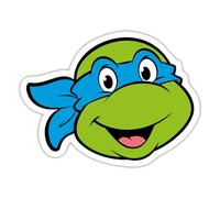 Spreadshirt Les Tortues Ninja Leonardo Costume Déguisement Autocollant Sticker, 10 x 10 cm, blanc mat