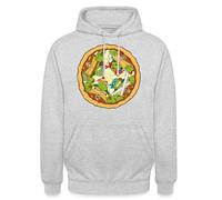 Spreadshirt Les Tortues Ninja Pizza Sweat À Capuche Unisexe, XL, Gris Clair chiné